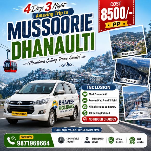 4D Mussoorie Dhanaulti Exotic Trip