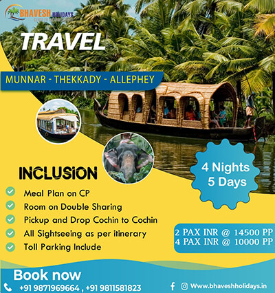 5D Munnar Thekkady Alleppey Backwater Bliss